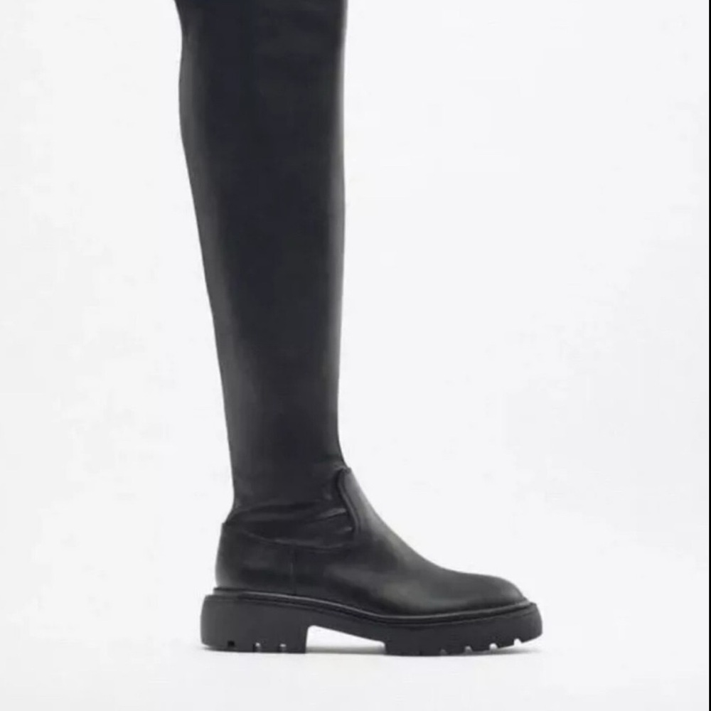 Zara Black Over the Knee Boots
